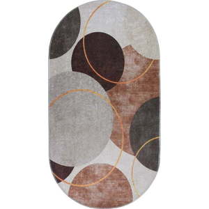 Pratelný koberec v hnědo-krémové barvě 80x120 cm Oval – Vitaus obraz