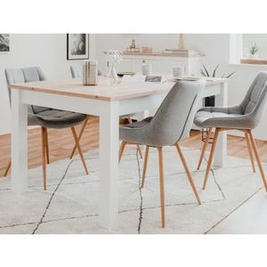 Rozkládací jídelní stůl Bergen 160x90 cm, bílá/dub artisan obraz