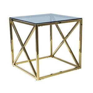 Přístavný stolek ELISEBZLC kouřová/zlatá obraz