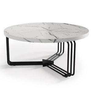 Konferenční stolek Antica bílá mramor/černá obraz