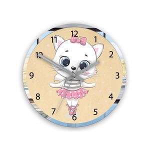 Dětské nástěnné hodiny Cat Ballerina obraz
