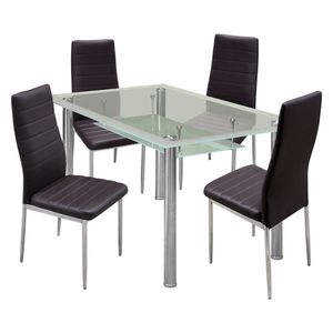 Jídelní stůl PATKAI + 4 židle SNAEFELL, hnědá obraz