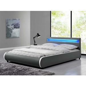 EULEM čalouněná postel s roštem 160x200 cm, šedá obraz