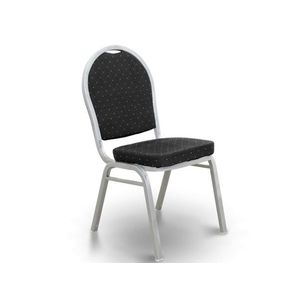 Židle RANGIFER stohovatelná, čená látka/šedý rám obraz