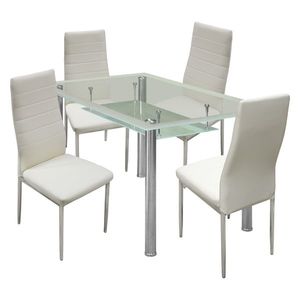 Jídelní stůl PATKAI + 4 židle SNAEFELL, krémově bílá obraz