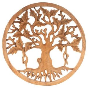 MAXXIVA® 86404 Ručně vyráběná dřevěná dekorace, strom života, 30 cm obraz