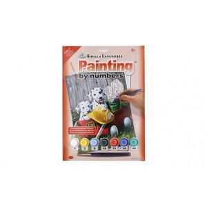 Malování podle čísel Dalmatini 22x30cm s akrylovými barvami a štětcem na kartě obraz