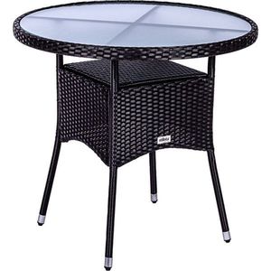 STILISTA Polyratanový stolek, 80 x 80 x 75 cm, černý obraz