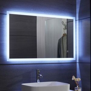 Aquamarin zrcadlo s LED osvětlením, 80 x 60 cm obraz