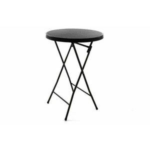 Garthen 40788 Zahradní barový stolek kulatý - ratanová optika 110 cm - černý obraz