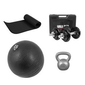 Gorilla Sports Sada pro fitness cvičení, černá obraz