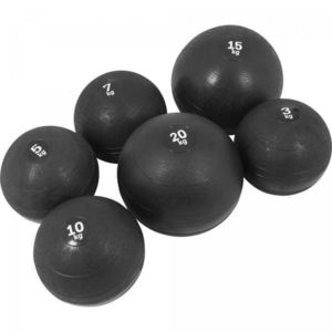 Gorilla Sports Sada slamball medicinbalů, černá, 6 ks, 60 kg obraz