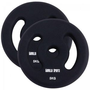 Gorilla Sports Sada zátěžových kotoučů 2 x 5 kg, černá obraz