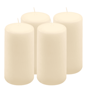 Sada sloupových svíček, 15 cm, Ø 7, 5 cm, krémová, 4 ks obraz
