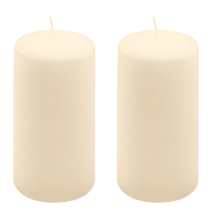 Sada sloupových svíček, 15 cm, Ø 7, 5 cm, krémové, 2 ks obraz