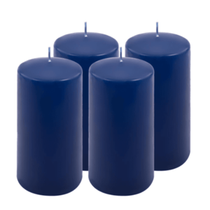 Sada sloupových svíček, 15 cm, Ø 7, 5 cm, modrá, 4 ks obraz