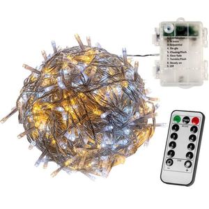 VOLTRONIC® 67399 Vánoční řetěz 10 m, 100 LED, teple/stud.bílý+ovladač obraz