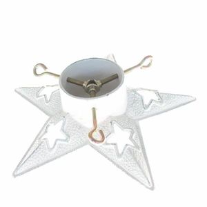 Litinový stojan na vánoční stromeček Hvězdy bílá, 33, 5 x 9 x 33 cm obraz