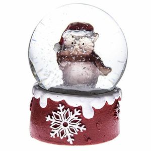 Vánoční sněžítko Sova červená, 6, 5 x 8, 5 cm obraz