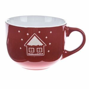 Vánoční keramický hrnek Snowy cottage červená, 500 ml obraz