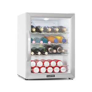 Klarstein Beersafe XL Crystal White, lednice, 60 l, energetická třída D, LED, skleněné dveře, bílá/stříbrná obraz
