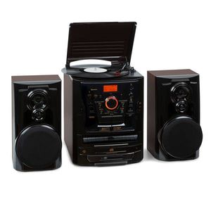 Auna 388 Franklin DAB+, stereo systém, gramofon, přehrávač na 3 CD, BT, přehrávač na kazety, AUX, USB port obraz