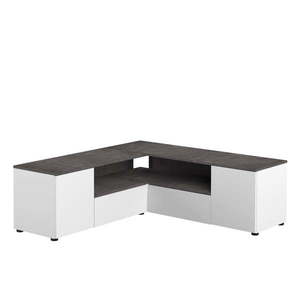 Šedo-bílý TV stolek v dekoru betonu 130x46 cm Angle – TemaHome obraz