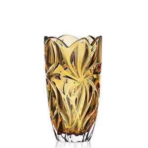 Aurum Crystal Váza FLORA amber 280 mm obraz