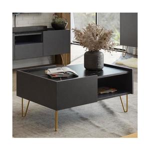 MIRJAN 24 Konferenční stolek NARINE 45x97 cm antracit/černá/zlatá obraz