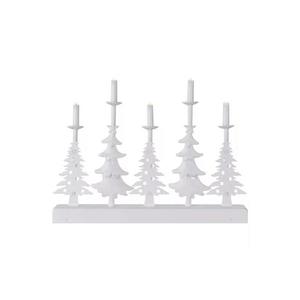 LED svícen – vánoční stromy se svíčkami, 24 cm, 2x AA, vnitřní, teplá bílá, časovač obraz
