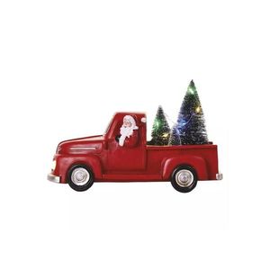 DCLW09 LED dekorace – Santa v autě s vánočními stromky, 10 cm, 3x AA, vnitřní, multicolor obraz
