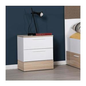 Adore Furniture Noční stolek 52x45 cm hnědá/bílá obraz