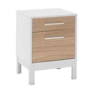 Adore Furniture Noční stolek 60x45 cm bílá/hnědá obraz