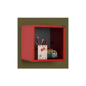 Adore Furniture Nástěnná police 33x33 cm červená obraz