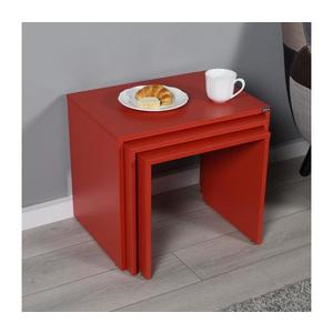 Adore Furniture SADA 3x Konferenční stolek červená obraz