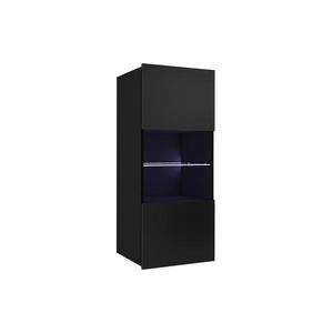 Konsimo Sp. z o.o. Sp. k. Nástěnná skříňka s LED osvětlením PAVO 117x45 cm lesklá černá obraz