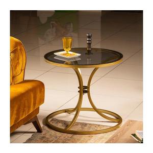 Odkládací stolek CORLEAONE 57, 8x60 cm zlatá/černá obraz