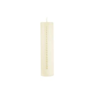 Krémově bílá adventní svíčka s čísly Unipar, doba hoření 98 h obraz