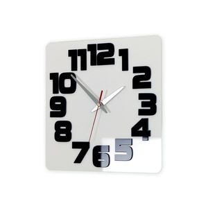 Moderní nástěnné hodiny LOGIC WHITE-BLACK (nalepovací hodiny na stěnu) obraz