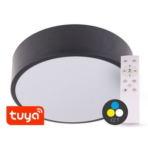 T-LED SMART TUYA Černé LED stropní svítidlo kulaté 500mm 48W CCT s DO 105464 obraz