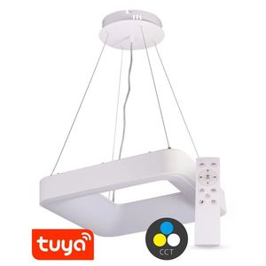 T-LED SMART TUYA Bílé závěsné LED svítidlo hranaté 500x500mm 48W CCT s DO 105575 obraz