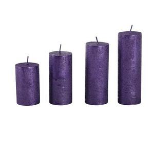 Provence Rustikální adventní svíčka ø4cm 4 velikosti fialová obraz