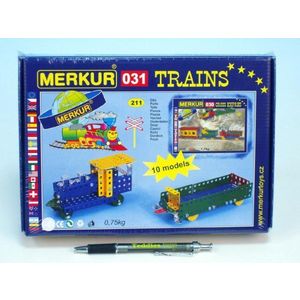 Merkur 031 Stavebnice Železniční modely 10 modelů 211ks v krabici 26x18x5cm obraz