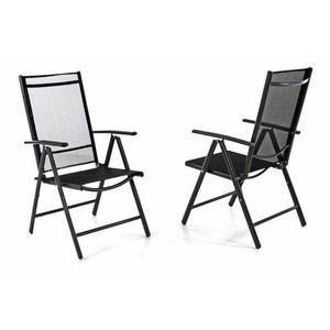 Garthen 40771 Sada dvou zahradní polohovatelných židlí - černá obraz