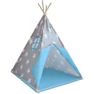 Infantastic 74166 Dětský stan teepee, modro/šedý, bez příslušenství obraz