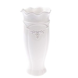 Keramická váza Vallada bílá, 11, 5 x 25 x 11, 5 cm obraz