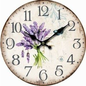 Nástěnné hodiny Lavender, pr. 34 cm, dřevo obraz