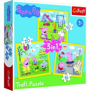 Trefl Puzzle Prasátko Peppa 3v1 (20, 36, 50 dílků) obraz