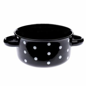 Keramická miska s puntíky 560 ml, černá obraz