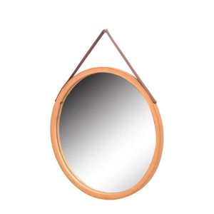 Nástěnné zrcadlo Lemi s bambusovým rámem, pr. 45 cm obraz